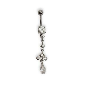 SOLD- Elegant Silver Dangle Belly Ring